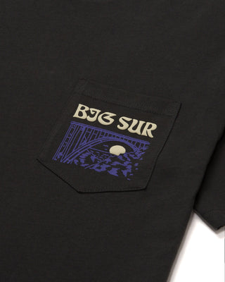 Shop Big Sur Bridges Puff Print Pocket Tee Inspired by Big Sur | vintage-black