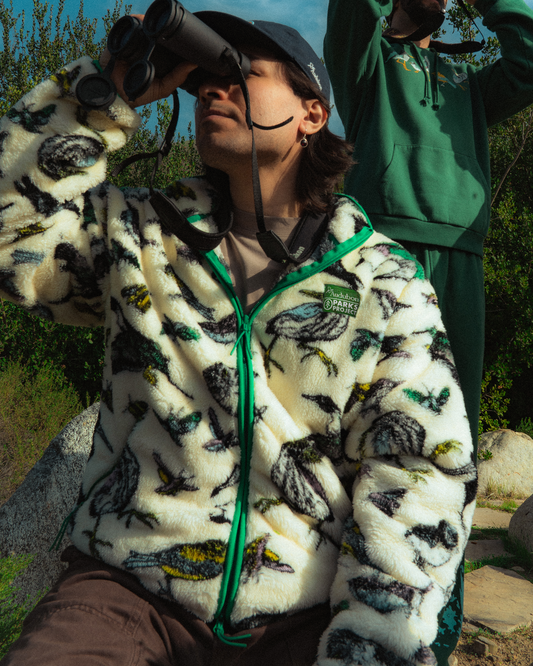 Shop Parks Project x Audubon Faux Shearling Jacket Inspired by Birds in Parks | marshmallow