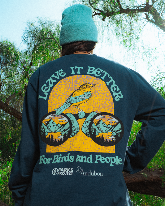 Shop Parks Project x Audubon Long Sleeve Tee Inspired by Birds in Parks | navy