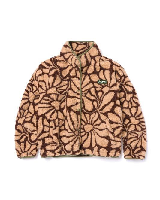 Shop Desert Wildflowers High Pile Women's Jacket Inspired by our Parks | cream-and-brown
