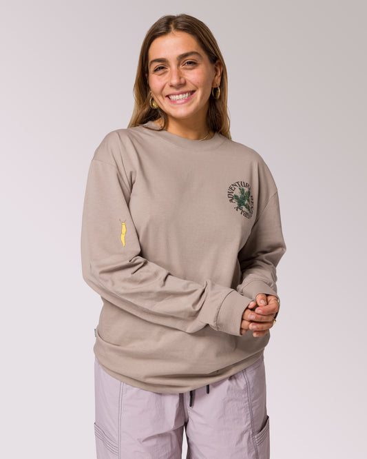 Shop Forest Forager Long Sleeve Tee Inspired by our National Parks | mushroom-grey