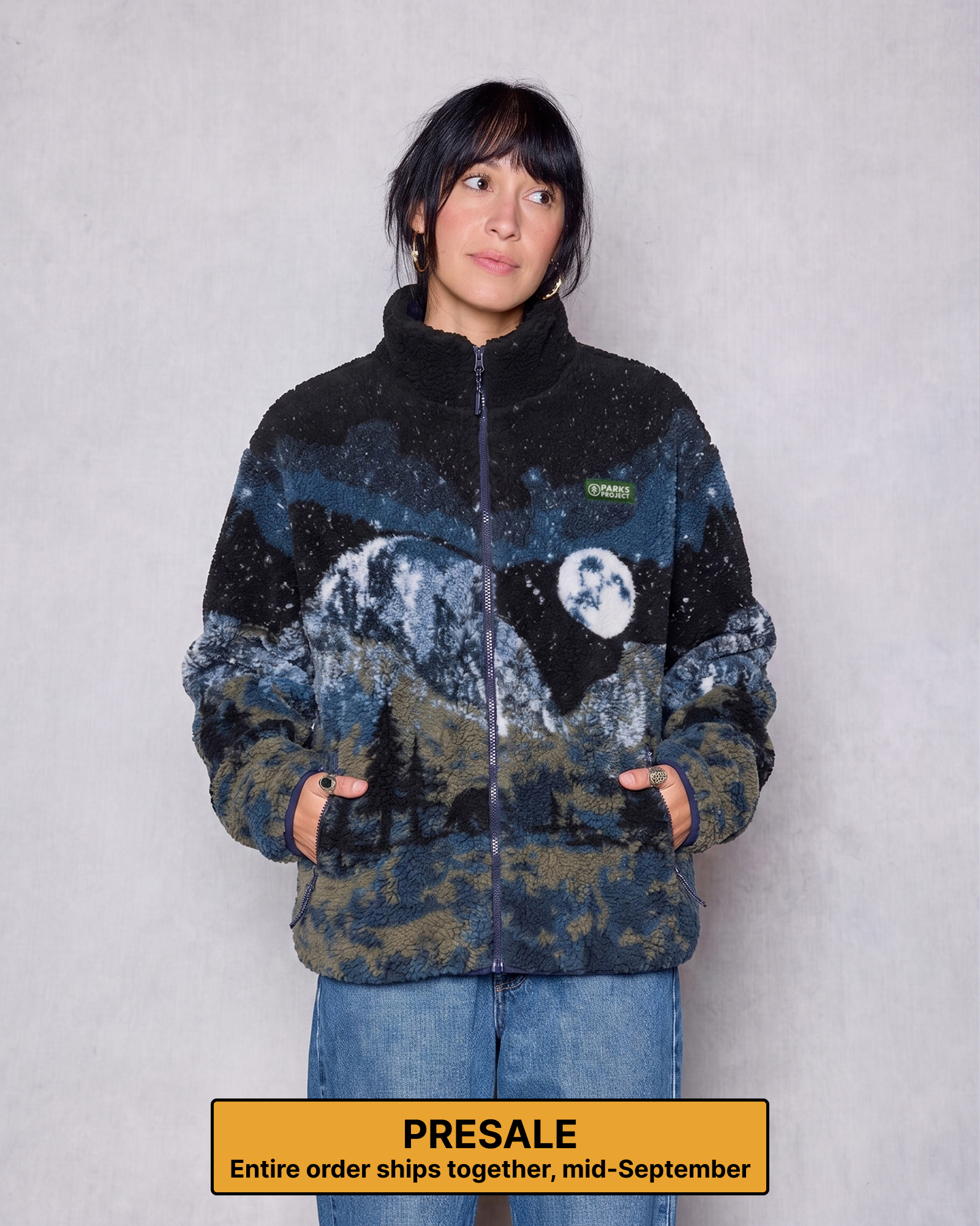 Shop Yosemite Night Views Full Zip High Pile Fleece Inspired by