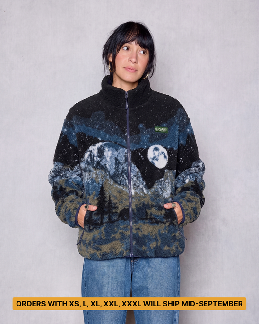 Shop Yosemite Night Views Full Zip High Pile Fleece Inspired by Yosemite NP PRESALE - XS, L, XL, XXL, XXXL WILL SHIP MID-SEPTEMBER | black