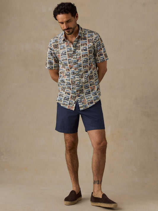 Shop Faherty x Parks Project Short Sleeve Breeze Shirt Inspired by Parks | sand-parks-tile