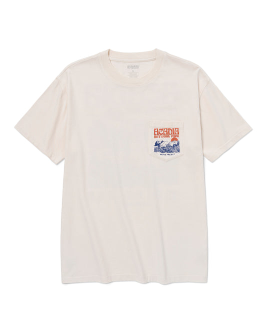 Shop Acadia Puff Print Pocket Tee Inspired by Acadia National Park | raw-natural