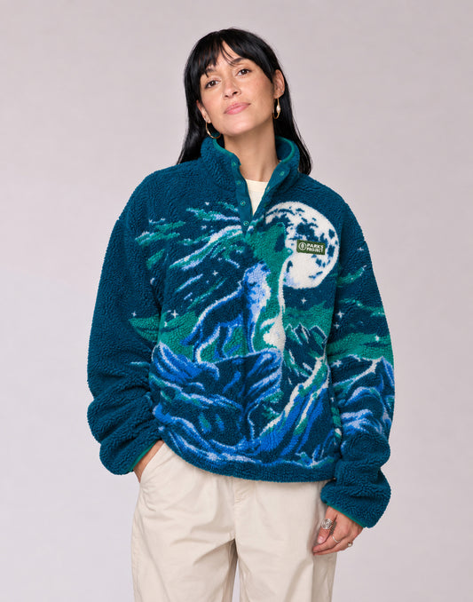 Shop Howling Wolf High Pile Fleece Inspired by Grand Teton | teal