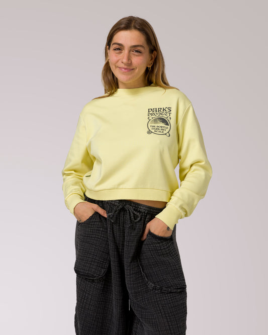 Shop Women's Dark Sky Scale Cropped Crew Inspired by Dark Sky Parks | yellow