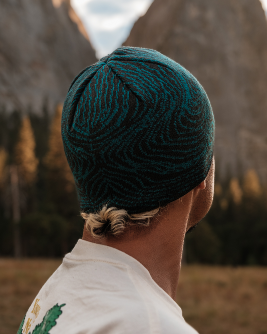 Shop Sequoia Tree Ring Toque Beanie Inspired by Sequoia National Park | black-and-teal