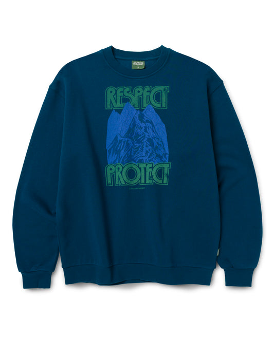 Shop Respect & Protect Crewneck Inspired by Alaskan Parks | sailor-blue