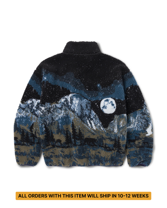 Shop Yosemite Night Views Full Zip High Pile Fleece Inspired by Yosemite NP | black