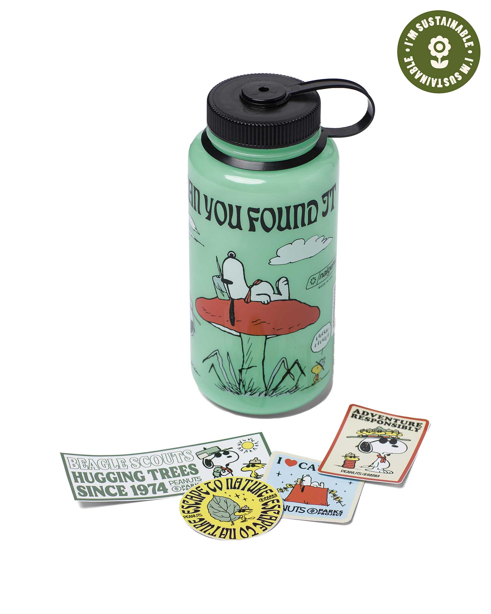 Peanuts x Parks Project: Snoopy Themed Water Bottle and Sticker Pack