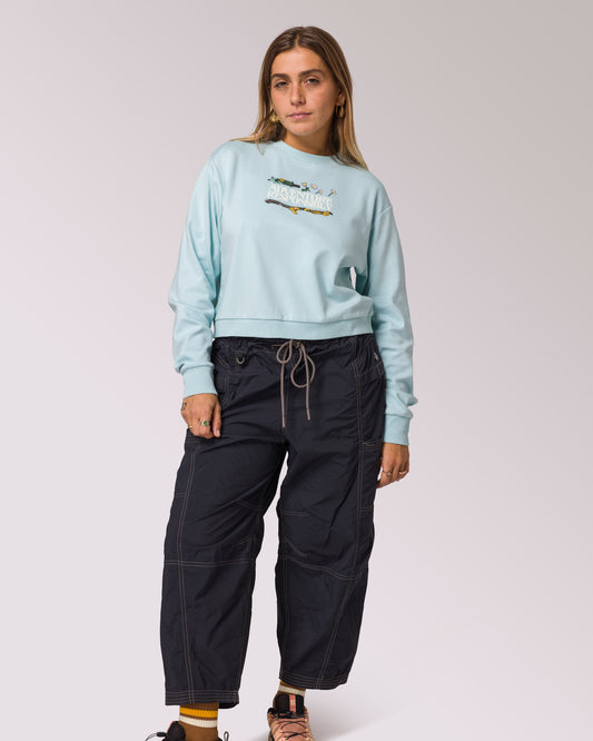 Shop Women's Forest Forager Cropped Crew | light-blue
