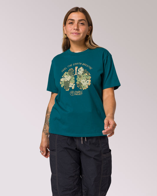 Shop Women's Olyimpic Lichen Relaxed Tee Inspired by Olympic NP | lichen-blue