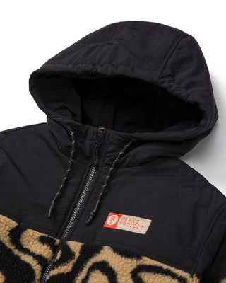 Cozy Fleece Winter Jacket Inspired By Yellowstone Geysers | black