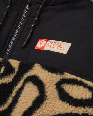 Cozy Fleece Winter Jacket Inspired By Yellowstone Geysers | black