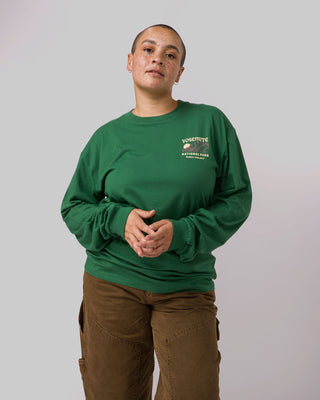Shop Yosemite Puff Print Long Sleeve Tee Inspired by National Parks | forest-green