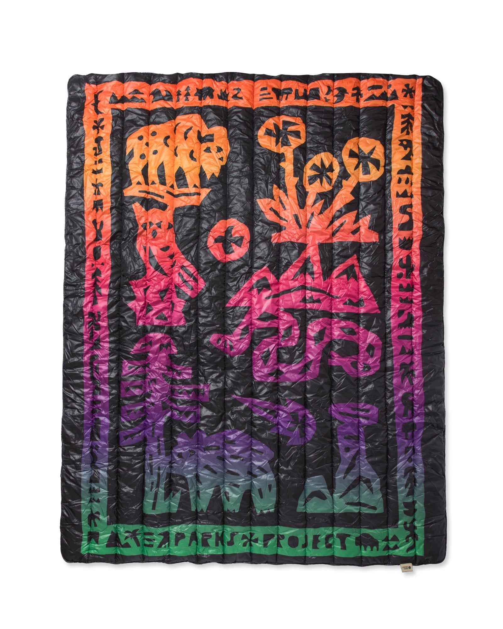 National Parks Woodcuts Recycled Camp Blanket