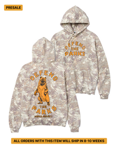 shop defend the parks bear hoodie inspired by protecting national parks | camo