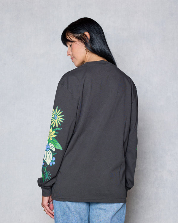 Shop Catskills Flower Patch Long Sleeve Tee Inspired by Catskills Park | vintage-black