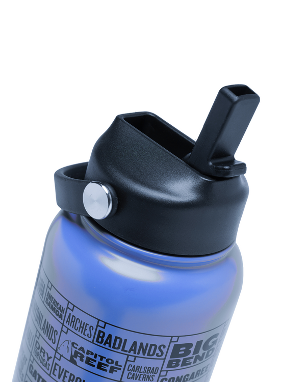 Shop National Parks Checklist 32oz. Insulated Water Bottle | blue-and-black