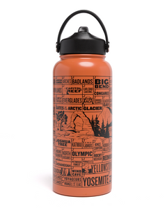 shop national parks checklist 32oz. insulated water bottle inspired by our national parks | sun-baked