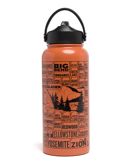 Shop National Parks Checklist 32oz. Insulated Water Bottle Inspired by our National Parks | sun-baked