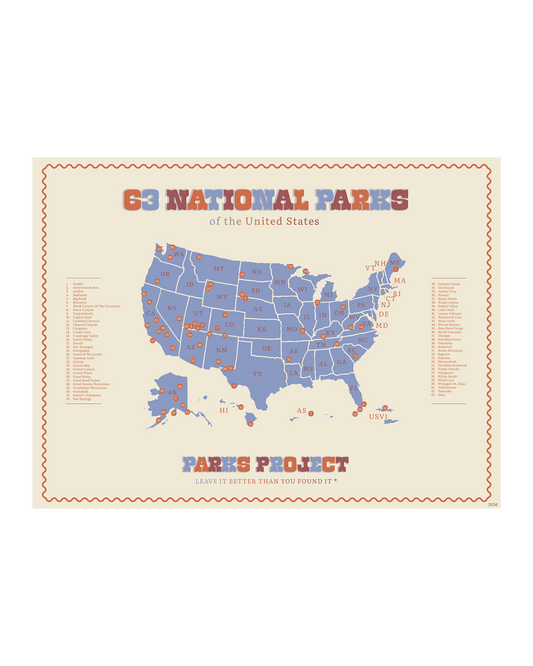 Shop National Parks Mapped Green Acres Poster Inspired by National Parks | blue