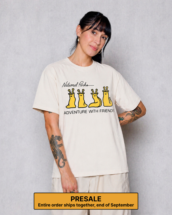 Shop Adventure with Friends Banana Slug Tee Inspired by Parks | raw-natural