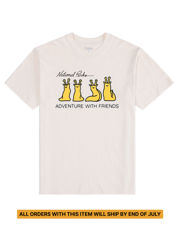 Shop Adventure with Friends Banana Slug Tee Inspired by Parks - ALL ORDERS WITH THIS ITEM WILL SHIP BY END OF JULY | raw-natural