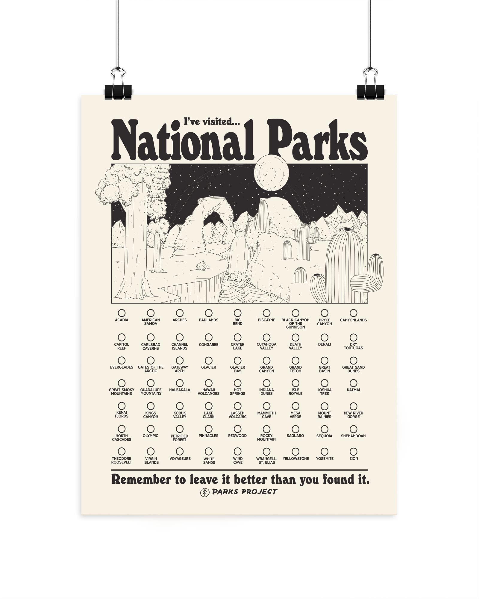 Adventure Responsibly National Parks Fill In Poster