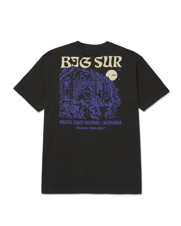Shop Big Sur Bridges Puff Print Pocket Tee Inspired by Big Sur | vintage-black