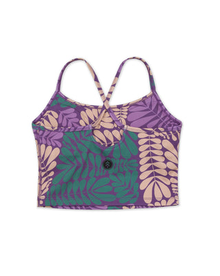 Shop Big Sur Ferns Recycled Cropped Tank Inspired by Big Sur | purple-and-cream