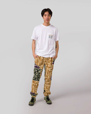 Fern-Patterned Fleece Joggers Inspired By Big Sur National Park | purple-and-cream