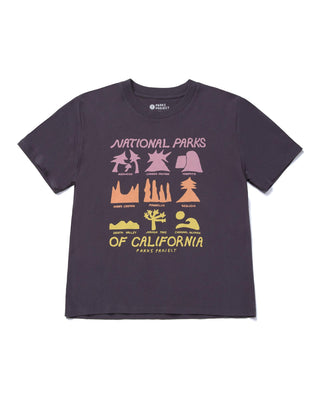 Shop California Icons Boxy Tee Inspired by Californian Parks | black