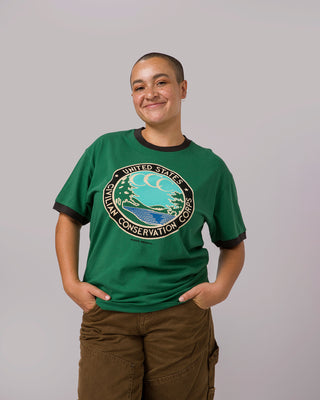 Shop Civilian Conservation Corps Ringer Tee Inspired by National Parks | forest-green