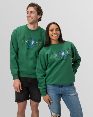 Shop Dancin' Frogs Embroidered Crew Inspired by our National Parks | forest-green