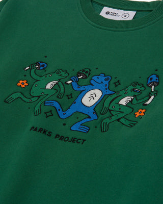 Shop Dancin' Frogs Embroidered Crew Inspired by our National Parks | forest-green