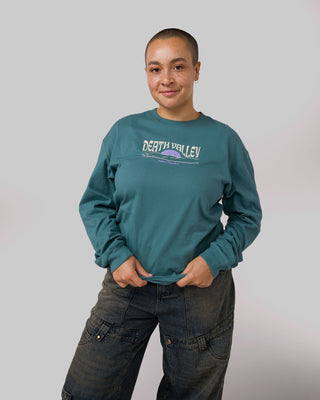 Shop Death Valley Puff Print Long Sleeve Tee Inspired by Death Valley National Parks | dusty-teal