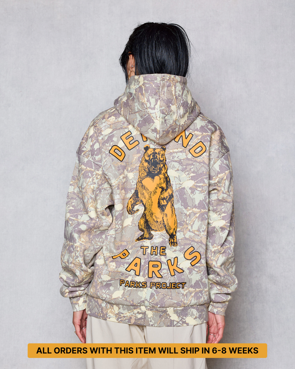 Shop Defend the Parks Bear Hoodie Inspired by Protecting National Parks PREORDER - SHIPS IN 6-8 WEEKS | camo