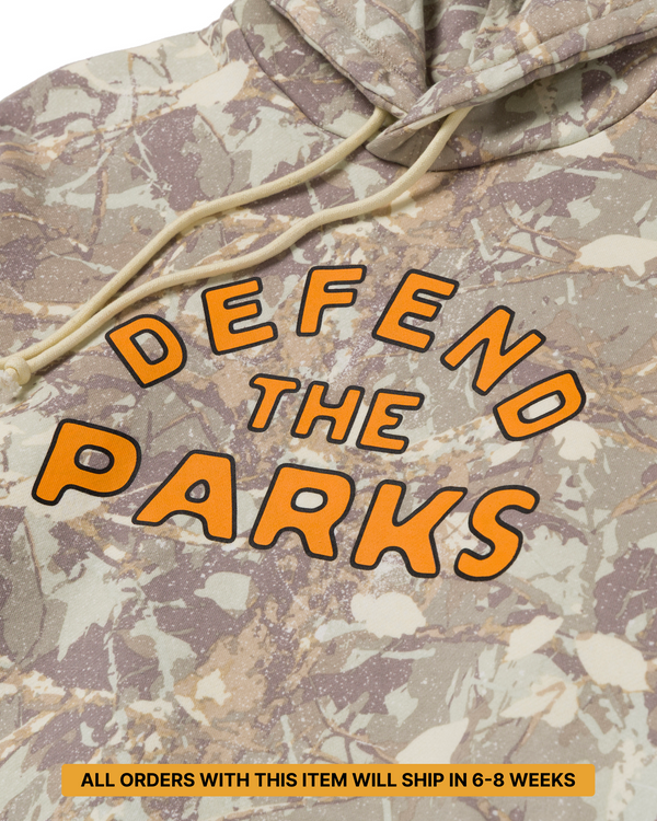 Shop Defend the Parks Bear Hoodie Inspired by Protecting National Parks PREORDER - SHIPS IN 6-8 WEEKS | camo