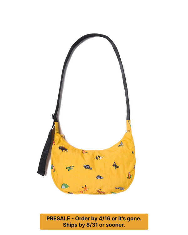 PRESALE-ORDER BY 4/16. SHIPS BY 8/31 OR SOONER. Shop Naturalist Club BAGGU Medium Nylon Crescent Bag Inspired by National Parks | mustard