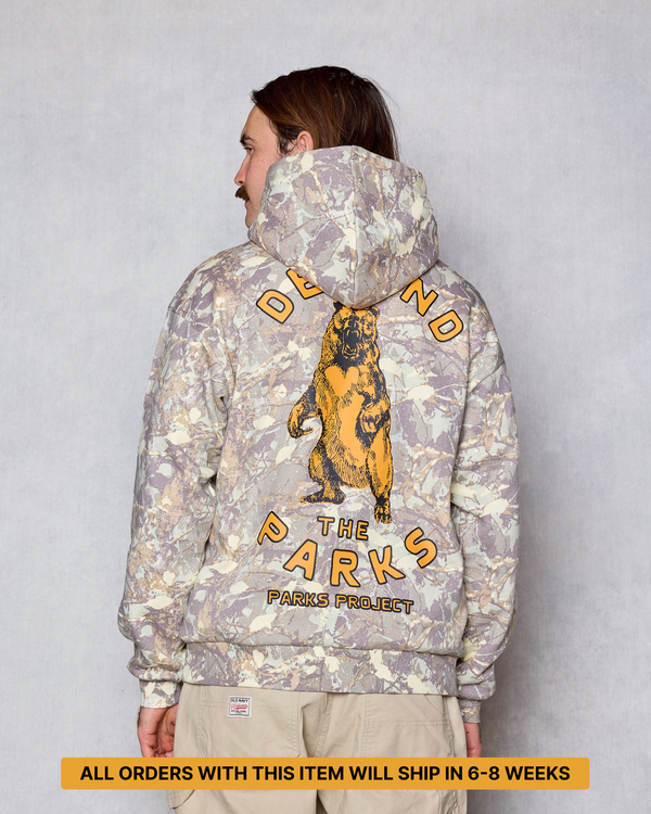 Shop Defend the Parks Bear Hoodie Inspired by Protecting National Parks PREORDER - SHIPS IN 6-8 WEEKS | camo