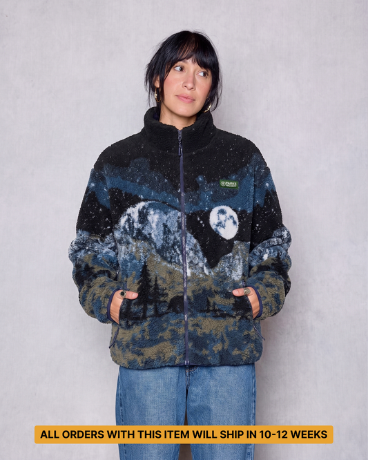 Shop Yosemite Night Views Full Zip High Pile Fleece Inspired by Yosemite NP | black