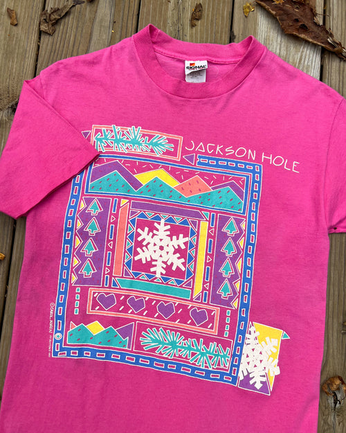 Vintage Jackson Hole Snowy Mountain Women's Shirt