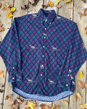 Vintage Bugle Boy Fly Fishing Button Down