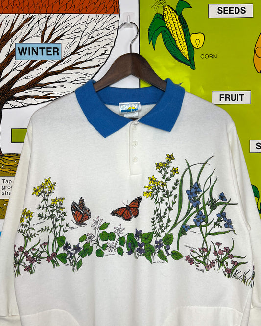 Vintage Double Sided 3/4 Sleeve Butterflly Crewneck
