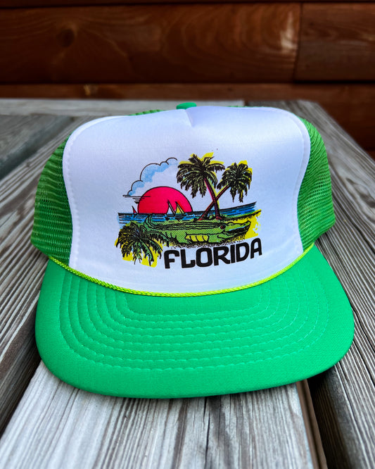 Vintage Florida Neon Trucker Hat