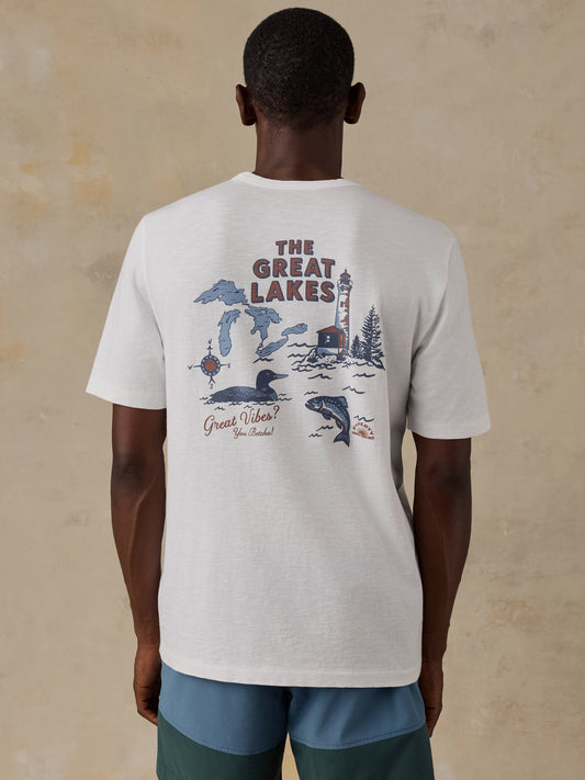Shop Faherty x Parks Project Great Lakes Short Sleeve Sunwashed Tee  | white