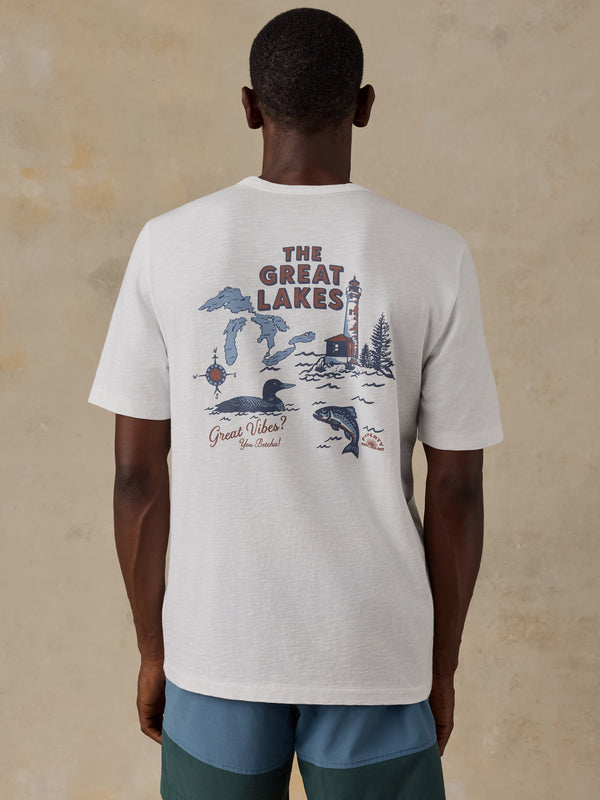 Shop Faherty x Parks Project Great Lakes Short Sleeve Sunwashed Tee  | white