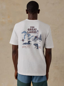 shop faherty x parks project great lakes short sleeve sunwashed tee  | white